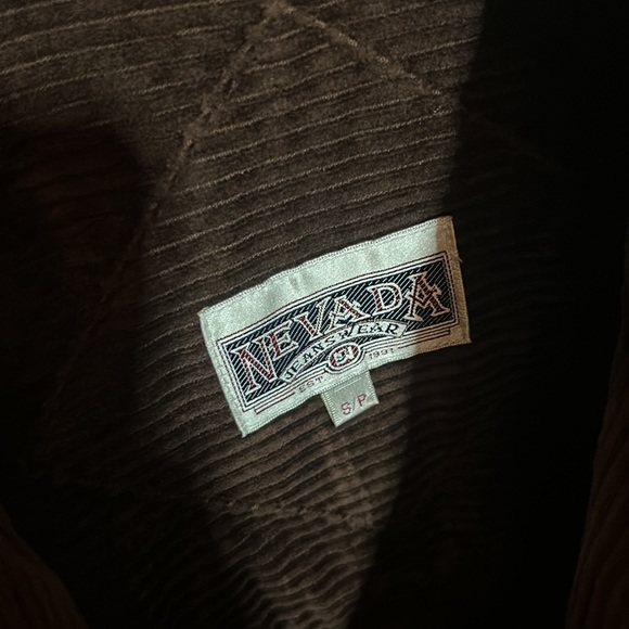 Vintage Nevada Corduroy Zip Up Jacket Brown 100% Cotton Unisex Hiking Retro - Picture 3 of 5